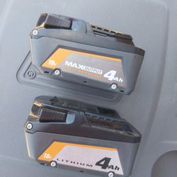 RIDGID BATTERYS 18V LITHIUM 4Ah