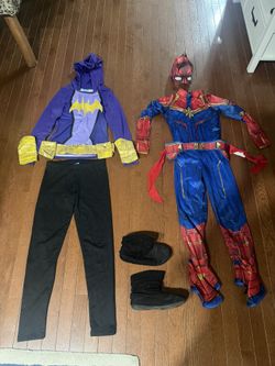 Kids Batgirl And Capt Marvel Costumes - $5 Each