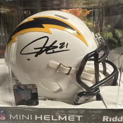Ladanian Tomlinson Signed Los Angeles Chargers Riddell Speed Mini Helmet Beckett