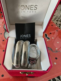 Jones New York Silver Snake Wrap Watch