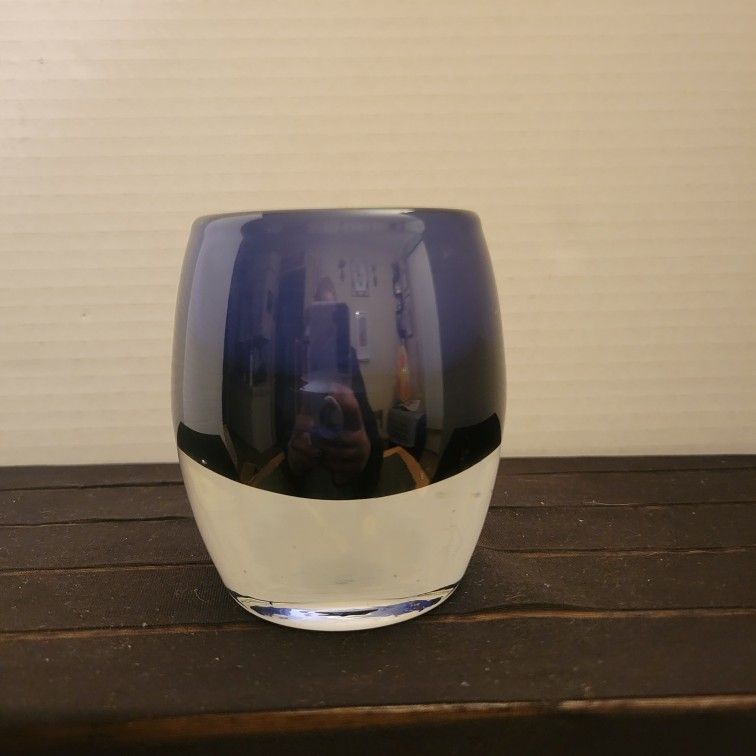 Crate & Barrel Diva Votive Turquoise Blue Candle Holder 3" 497-398