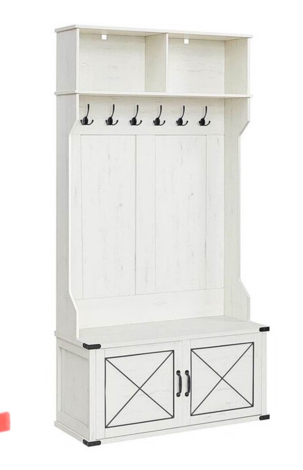   Hall Tree with Bench and Shoe Storage, Coat Rack 