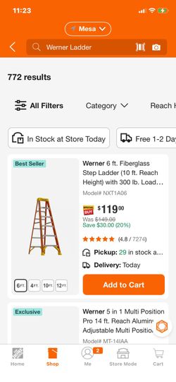 Werner 6 foot Fiberglass Ladder New Ready to Work