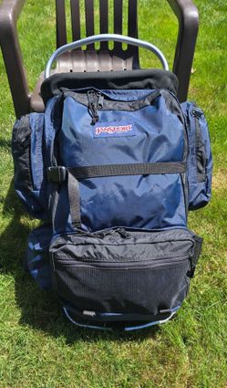 Janport external frame hiking backpack,blue