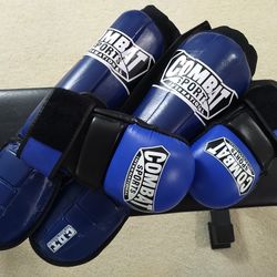 Combat Sports MMA Safety Sparring Gloves And Shin Guards 