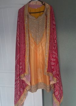 Indian Pakistani Tradition Designer Shalwar Kameez Embroidery Silk
