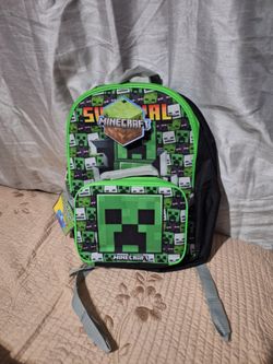 Minecraft Backpack with Detachable Lunchbag (((16 in. Tall)))