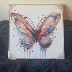 Lacquered Canvas with Crystal Rocks