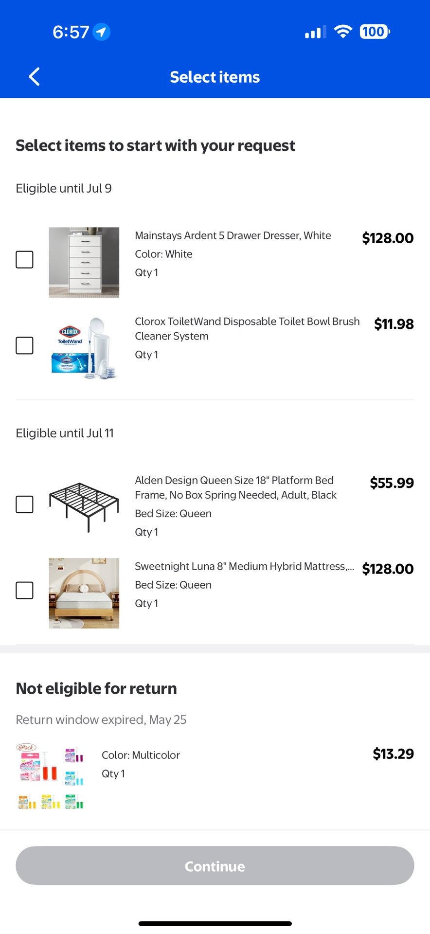 Selling new bed frame and new matress queen size