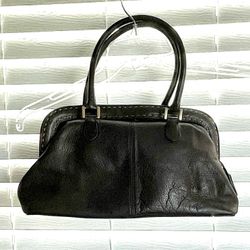 Giani Bernini Leather Satchel Bag -  Medium Purse - Chocolate Brown 
