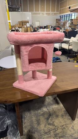 Cat Bed with Scratching Post, 23.5in Sisal Cat Scratcher
