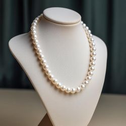 Pearl Necklace Set for Women, 8mm Round Shell Pearl Includes Stunning Bracelet and Dangle Earrings 3 Piece Jewelry