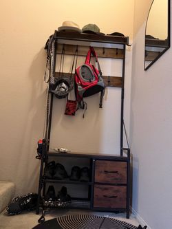 Entryway organizer stand bench