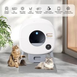 Fsitego self-Cleaning Cat Litter Box Extra Large Automatic Litter Box for Multi Cats, Odor Control, Low Noise, App Panel Control, Easy Waste Disposal