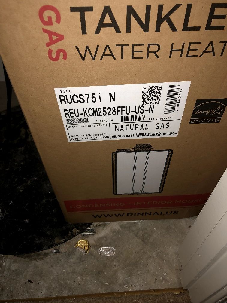 Rinnai tankless GAS water heater