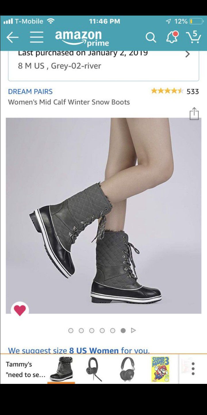 Snow boots size women’s 8