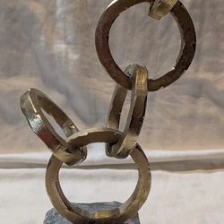 Stone And Metal Decorative Sculpture.