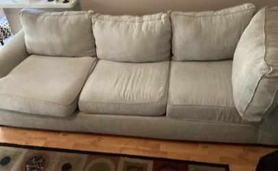 Beige 3-Seat Fabric Sofa
