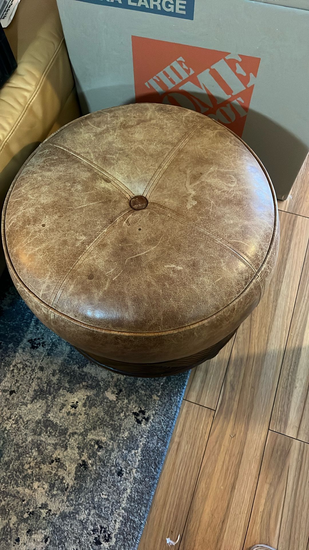 Leather Ottoman