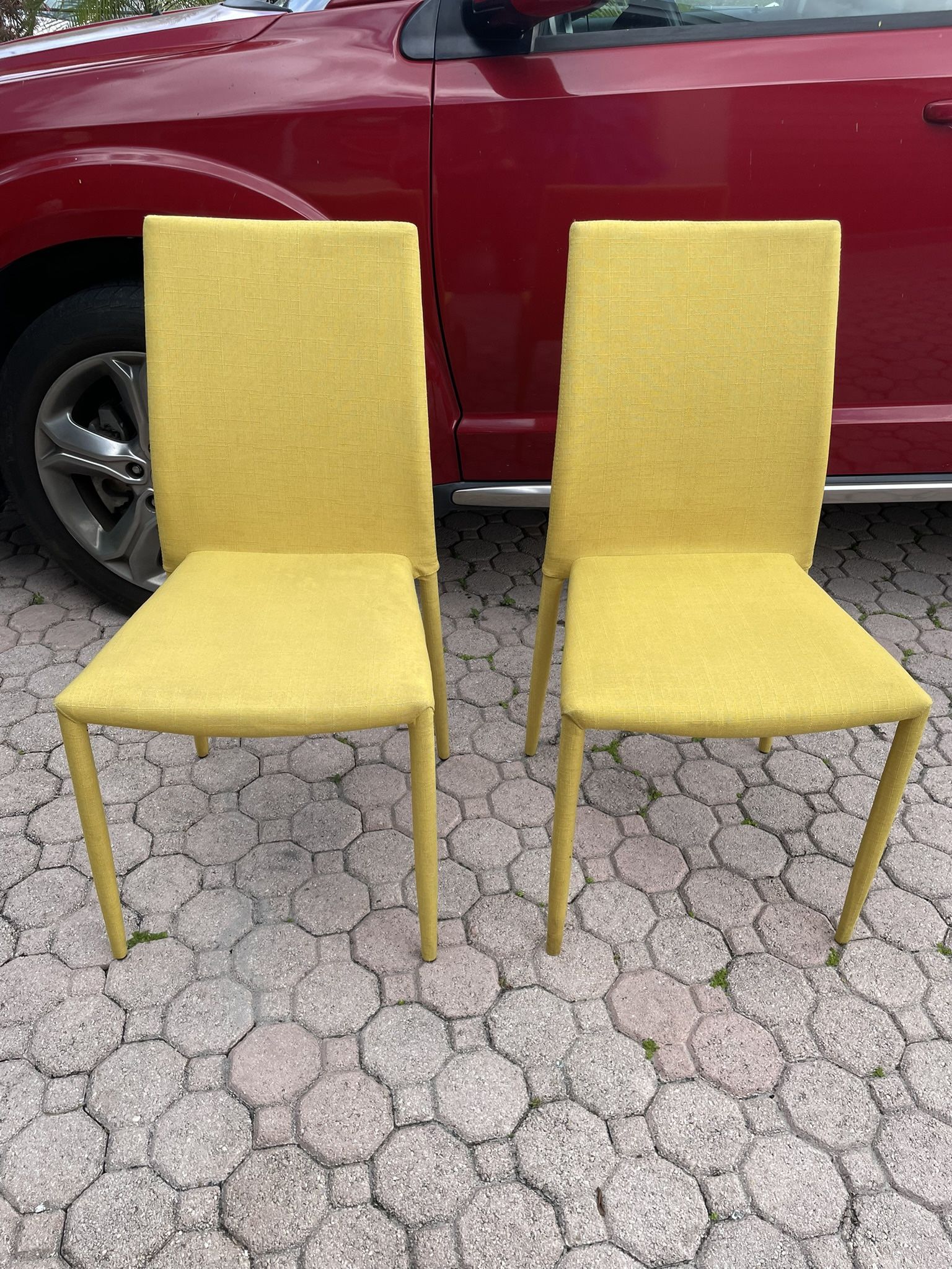 Two Yellow Chairs In Good Condition $25 Both Firm On Price