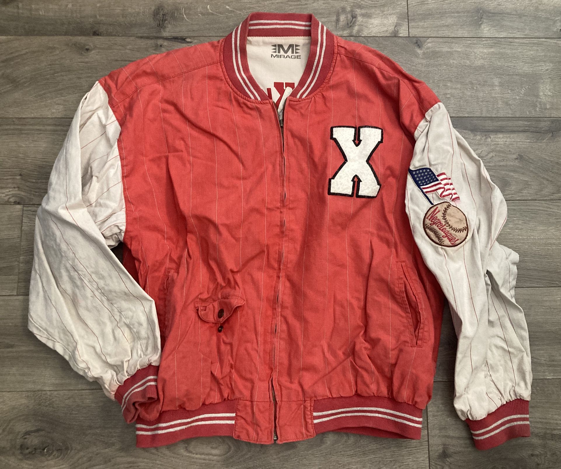 Vintage 90s Mirage Cuban Giants Negro League Baseball Reversible Jacket XL vtg