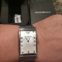 Silver Armani women's watch not scratches 