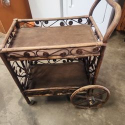 Rattan  Wine /cocktail Cart