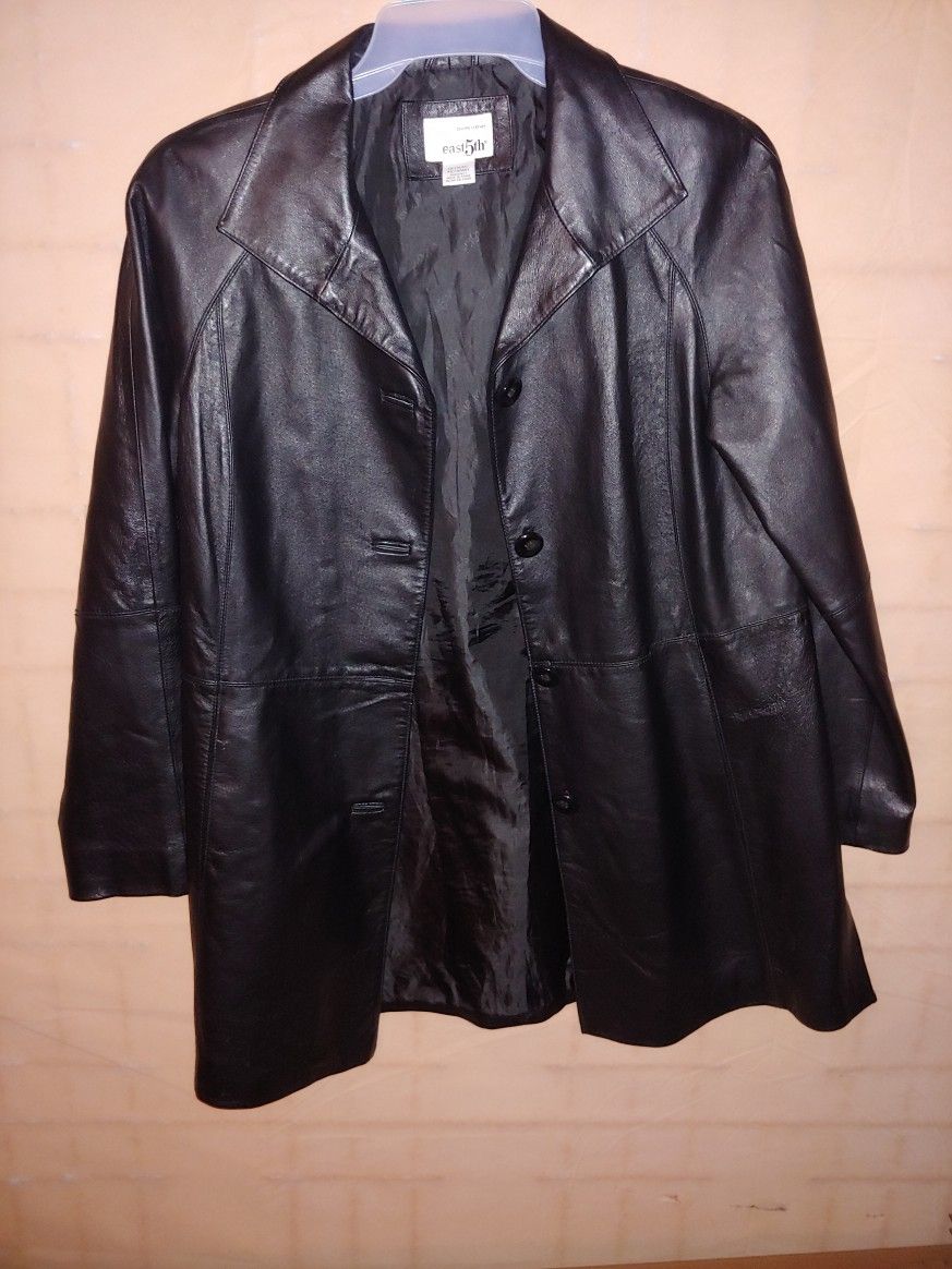 East5th Woman's Genuine Leather Jacket.size :m
