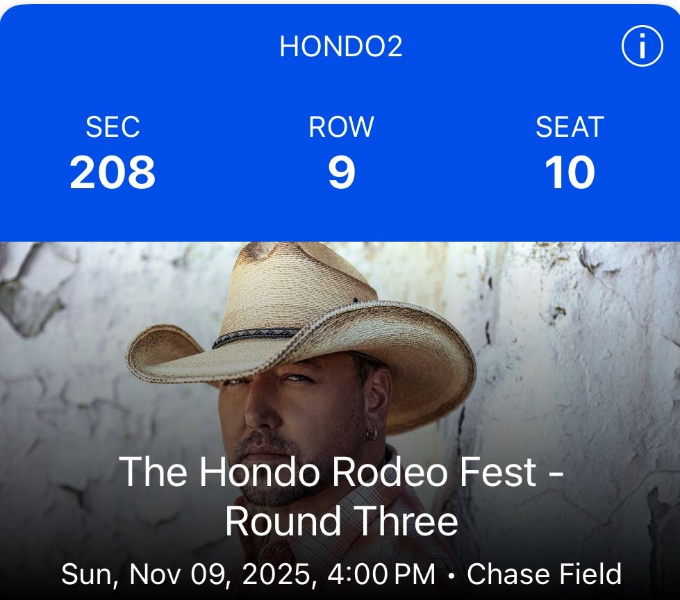 Hondo Rodeo Club Seats-4 $250 Each Jason Aldean/Rylee Green