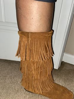 Real Suede Moccasins With Fringes