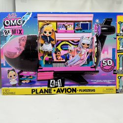 LOL Surprise OMG Remix 4-in-1 Plane Playset Transforms with 50 Surprises (Brand New)