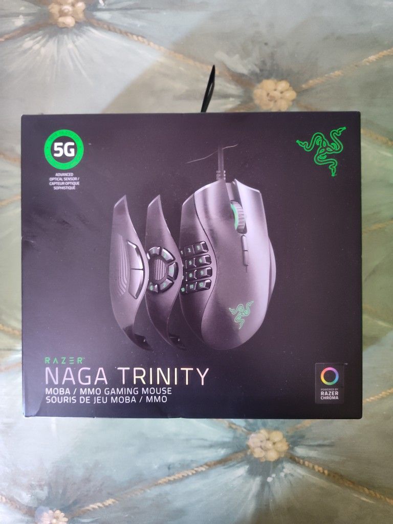 Razer Naga Trinity USB MMO/MOBA Gaming Mouse Black RZ01-0(contact info removed)-R3M1 Used