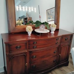 Mahogany Buffet And Mirror