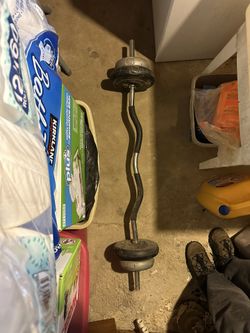 Stainless Steel Curling Bar $35.  and Stainless Quick Star Weight Retainers