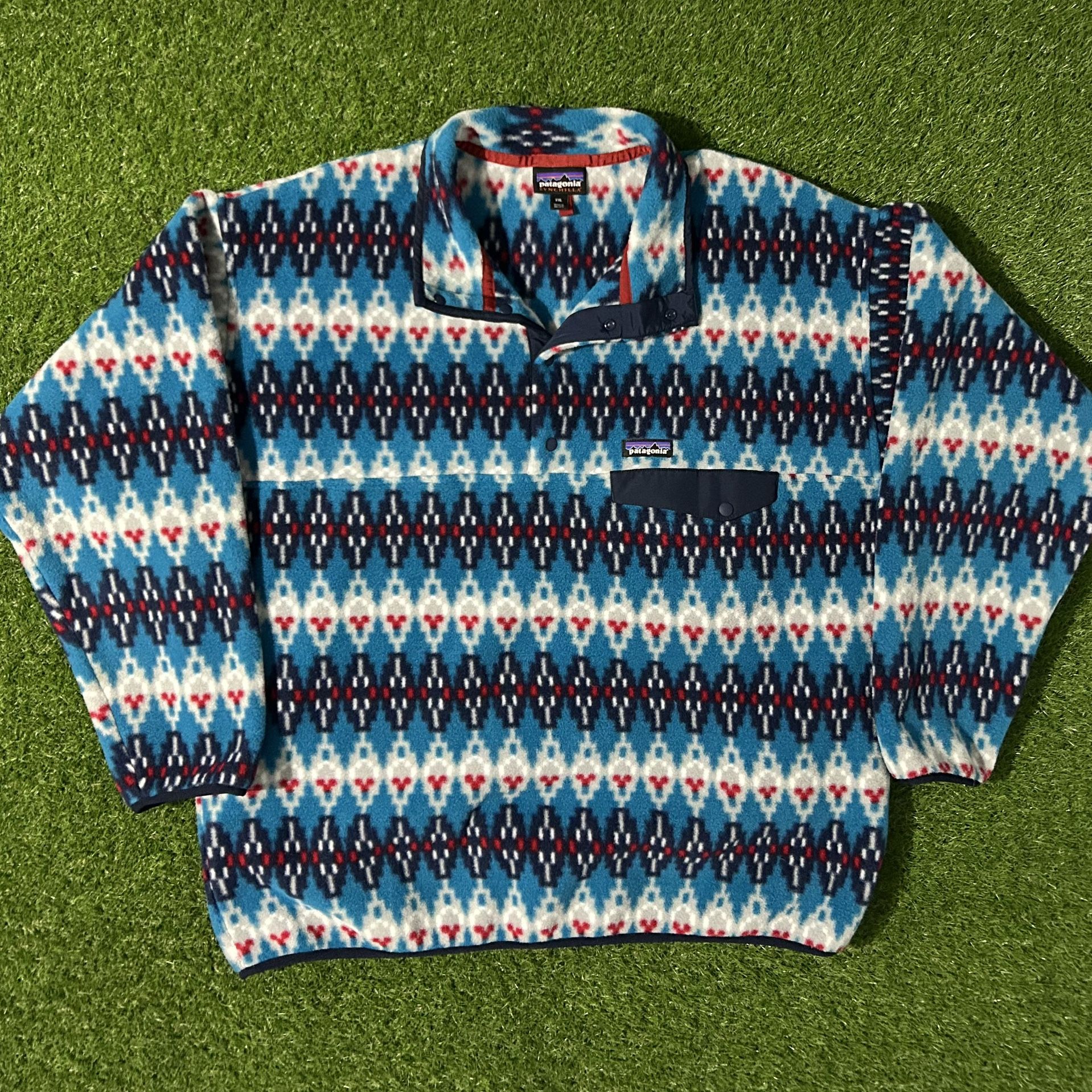Mens Patagonia Aztec Santa Fe T Snap Synchilla Sweater Sweatshirt Hoodie Coat Jacket Size XXL