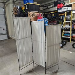 3-Panel Wrought Iron Room Divider Screen