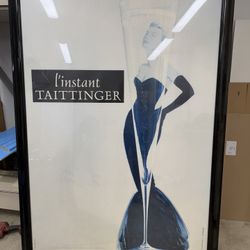 Framed L’Instant Taittinger Champagne Poster Oversized 72”x52”