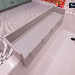 Tub Topper® Bathtub Splash Guard Play Shelf Area - Toy Tray Caddy Holder Storage