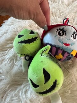 Nightmare Before Christmas Plush Clip-On Keychains Set of 3