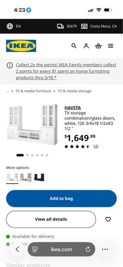 white IKEA entertainment center