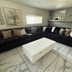 Velvet Black Couch
