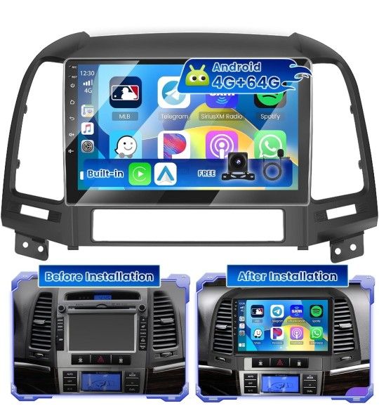 Car Radio Navigation Stereo Headunit For Hyundai Santa Fe 2006-2012 Carplay Auto