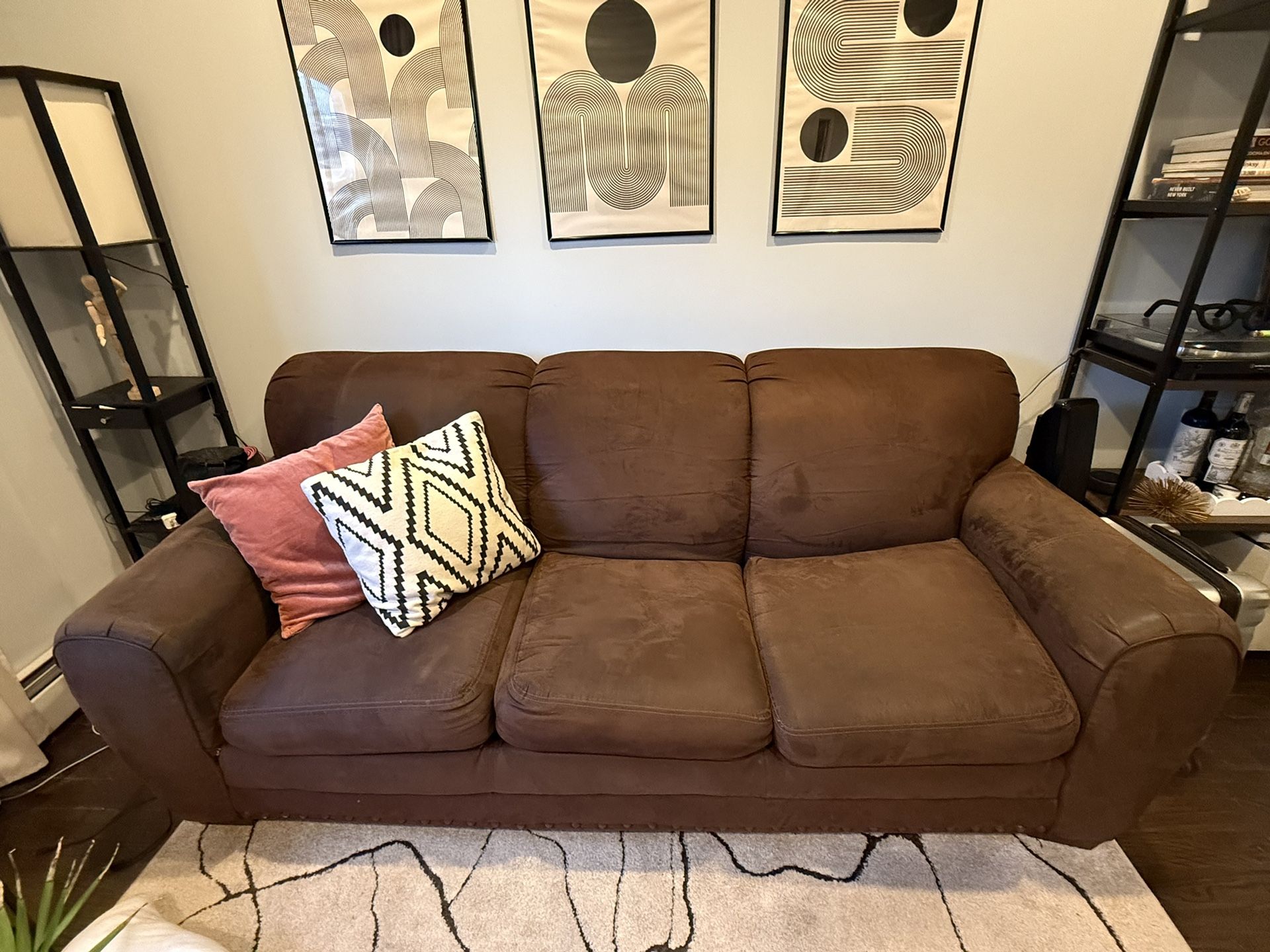 3 Seat Brown Sofa. PICK UP BUSHWICK