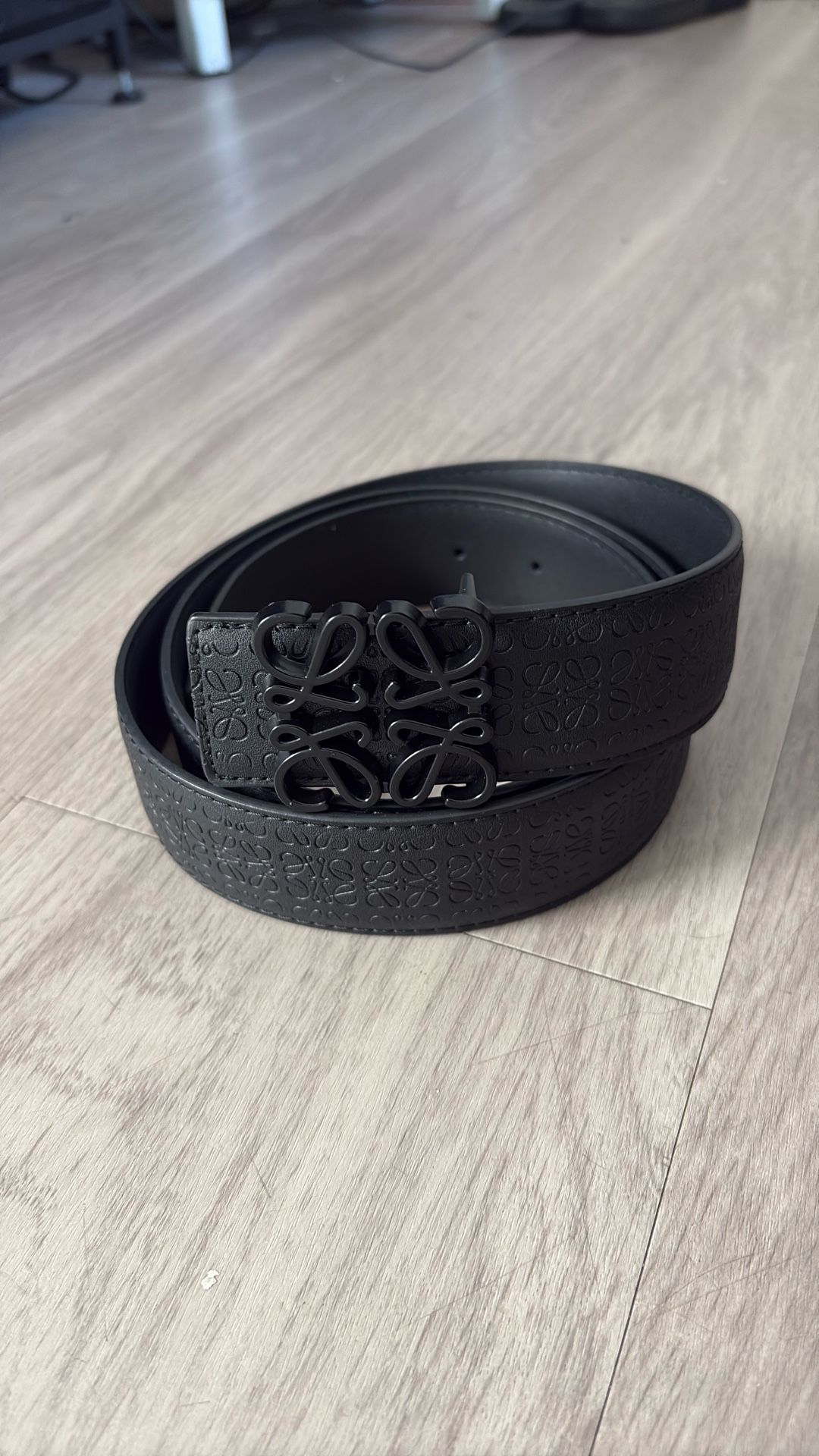 black LOEWE Anagram Reversible Leather Belt send offers