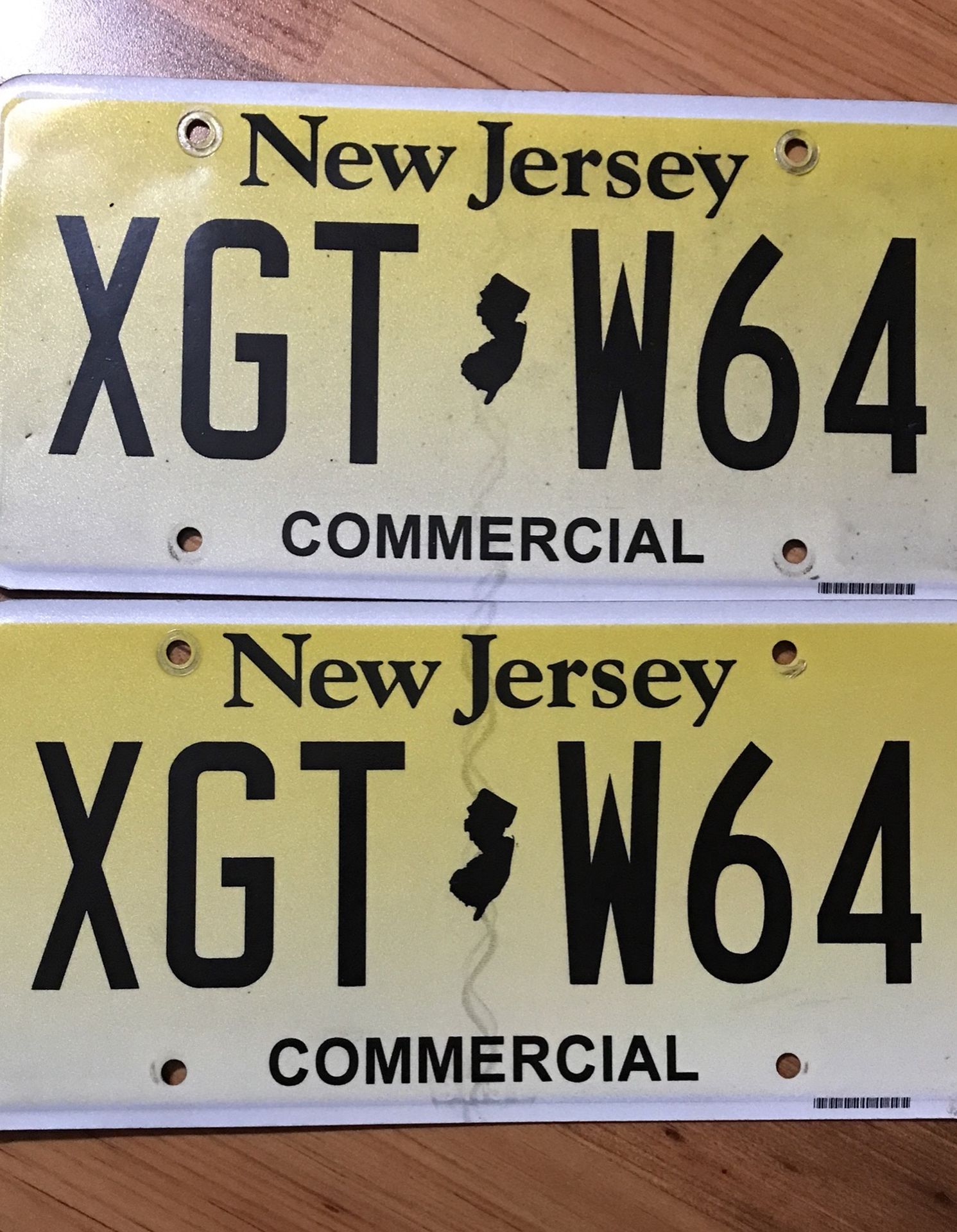 Expired New Jersey Commercial License Plate Pair