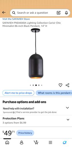 👻 Black & Gold Metal Pendant Light Fixture 🎃