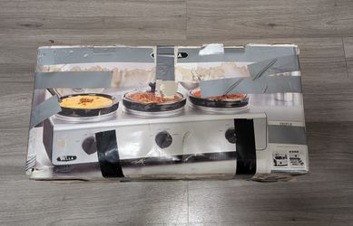 Bella Sensio 2.5 Quart Triple Slow Cooker Buffet 3 Crockpot Server 90036