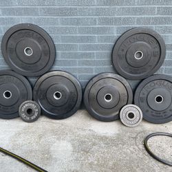 110 Lbs Olympic-size Rubberized Bumper Weight Plates (droppable) $1/pound