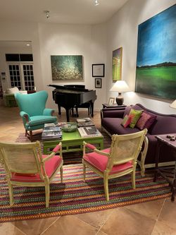 WING BACK CHAIR, CUSTOM DESIGNED AND UPHOLSTERED BY PALM BEACH INTERIOR DESIGNER