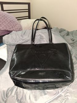 Guess glossy black purse new